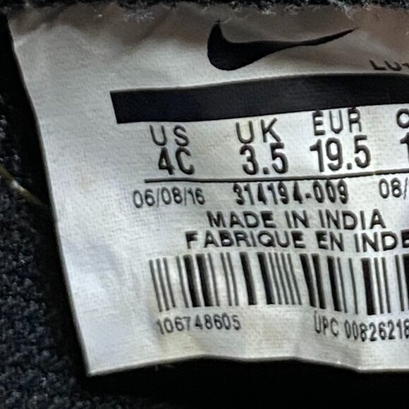 Nike Jordan 4 Retro (TD) 4C Black/Tech Grey-White 707432-003 - Picture 6 of 11